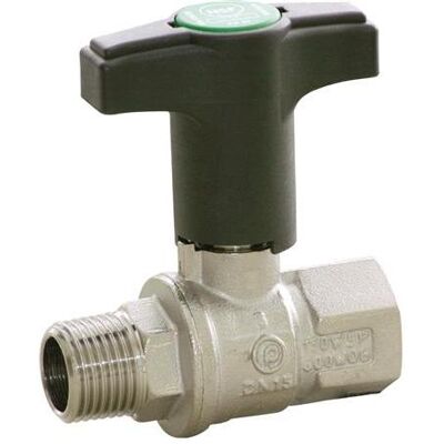 Pettinaroli, Ventil, TEA beschichteter Kugelhahn 1/2" Muffe/Nippel mit hohem T-Griff Pettinaroli, Ventil, TEA beschichteter Kugelhahn 1/2" Muffe/Nippel mit hohem T-Griff