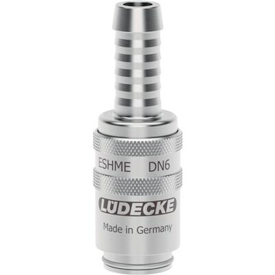 Lüdecke, Schlauchanschluss + Schlauchverbinder, Schnellverschlusskupplung Form H aus Edelstahl gerade ohne Ventil (Kupplung, 13 mm) Lüdecke, Schlauchanschluss + Schlauchverbinder, Schnellverschlusskupplung Form H aus Edelstahl gerade ohne Ventil (Kupplung, 13 mm)