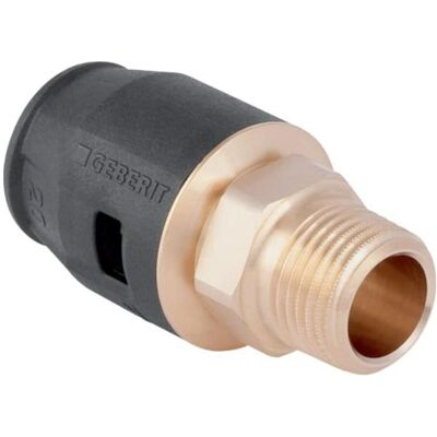 Geberit Rohrverbindungstechnik, bergang PushFit d= 20mmxR 3/4, mit Aussengewinde, Rotguss Geberit Rohrverbindungstechnik, bergang PushFit d= 20mmxR 3/4, mit Aussengewinde, Rotguss