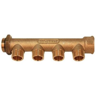 Wavin Messing-Verteilerrohr 3/4" mit 4 Ausgängen 1/2" - Verteilerrohr Wavin Messing-Verteilerrohr 3/4" mit 4 Ausgängen 1/2" - Verteilerrohr