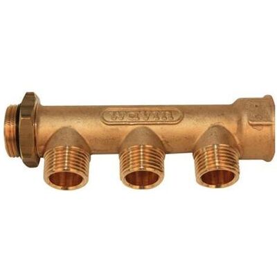 Wavin Zubehör Sanitärinstallation, 3/4" Fordelerrør m/kontram.3 afg. 1/2" Wavin Zubehör Sanitärinstallation, 3/4" Fordelerrør m/kontram.3 afg. 1/2"
