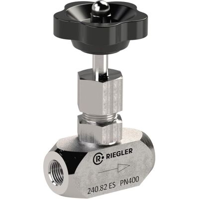 Riegler, Ventil, Nadelventil, Edelstahl 1.4571, G 3/4, DN 10, PN max. 400 bar Riegler, Ventil, Nadelventil, Edelstahl 1.4571, G 3/4, DN 10, PN max. 400 bar