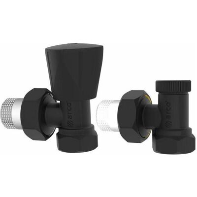 Arco, Ventil, Set Of Black Toweldryer Valves 1/2 Arco, Ventil, Set Of Black Toweldryer Valves 1/2