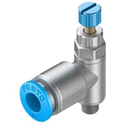 Festo, Ventil, Drosselventil, Rändelschraube, M5 / QS-6, 20kPa... 1MPa, 115L/min Festo, Ventil, Drosselventil, Rändelschraube, M5 / QS-6, 20kPa... 1MPa, 115L/min