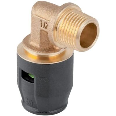Geberit Rohrverbindungstechnik, Übergangsbogen PushFit d 20mmxR 3/4, 90Gr, m AG, Rotguss Geberit Rohrverbindungstechnik, Übergangsbogen PushFit d 20mmxR 3/4, 90Gr, m AG, Rotguss