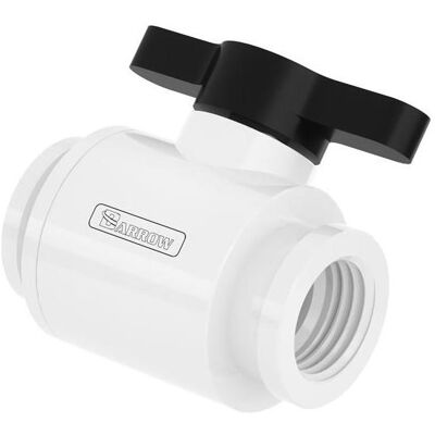 Barrow Ball Valve (10mm) G1/4 Zoll Kugelhahn, weiss - schwarz, Wasserkühlung Anschluss, Schwarz, Weiss Barrow Ball Valve (10mm) G1/4 Zoll Kugelhahn, weiss - schwarz, Wasserkühlung Anschluss, Schwarz, Weiss