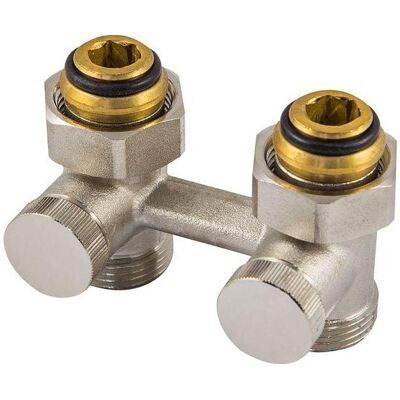 Schlosser, Ventil, Double connection valve straight 3/4 "F (without nipples 3 Schlosser, Ventil, Double connection valve straight 3/4 "F (without nipples 3