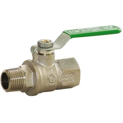 Pettinaroli, Ventil, TEA belagt kuglehane 1 1/4" muffe/nippel svaer model med grønt stålgreb Pettinaroli, Ventil, TEA belagt kuglehane 1 1/4" muffe/nippel svaer model med grønt stålgreb