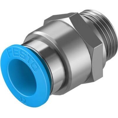 Festo, Rohrverbindungstechnik, Push-in Fitting, Male G3/8, 12mm Festo, Rohrverbindungstechnik, Push-in Fitting, Male G3/8, 12mm