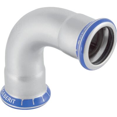 Geberit Rohrverbindungstechnik, Biegung 90 Grad rostfrei 108 mm Hülse / Hülsenpresse (Winkelverbindung) Geberit Rohrverbindungstechnik, Biegung 90 Grad rostfrei 108 mm Hülse / Hülsenpresse (Winkelverbindung)