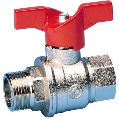 Pettinaroli, Ventil, Kugelhahn 3/4" Muffe/Nippel mit T-Griff Pettinaroli, Ventil, Kugelhahn 3/4" Muffe/Nippel mit T-Griff