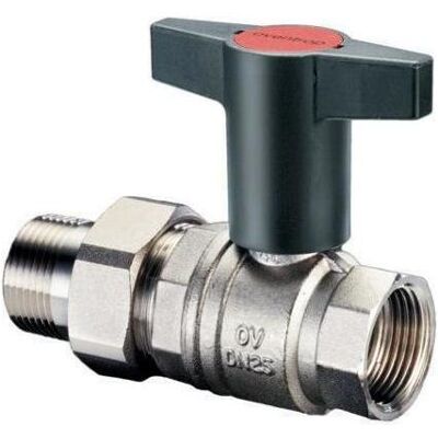 Oventrop, Zubehör Sanitärinstallation, OV Knebelgriff-Kugelhahn Optibal u Verschr. m AG PN 16 MS DN 20 3/4Zoll I Oventrop, Zubehör Sanitärinstallation, OV Knebelgriff-Kugelhahn Optibal u Verschr. m AG PN 16 MS DN 20 3/4Zoll I