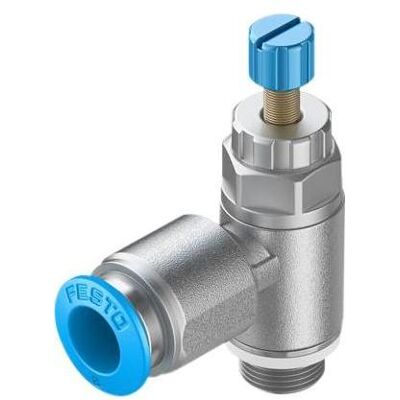 Festo, Ventil, Drosselventil, Rändelschraube, G1/8″ / QS-8, 20kPa... 1MPa, 215L/min Festo, Ventil, Drosselventil, Rändelschraube, G1/8″ / QS-8, 20kPa... 1MPa, 215L/min