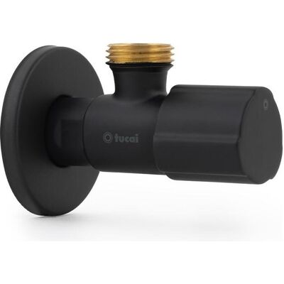 TMM, Ventil, Ceramic angle valve with round handle, black, 1/2 x 3/8 in TMM, Ventil, Ceramic angle valve with round handle, black, 1/2 x 3/8 in
