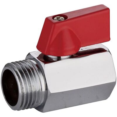 Verhal, Ventil, Mini male-female ½ in ball valve with red lever Verhal, Ventil, Mini male-female ½ in ball valve with red lever