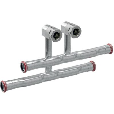 Geberit Rohrverbindungstechnik, Anschluss-T-Stück-Set Mapress C-St. d 22x15mm, VL/RL, m KVS, Auss. Vz (T-Verbindung) Geberit Rohrverbindungstechnik, Anschluss-T-Stück-Set Mapress C-St. d 22x15mm, VL/RL, m KVS, Auss. Vz (T-Verbindung)
