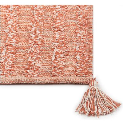 Beliani Baumwoll-Orange Bereichsteppich - 160x230 cm, Handgeknüpft, Modern Boho Beliani Baumwoll-Orange Bereichsteppich - 160x230 cm, Handgeknüpft, Modern Boho