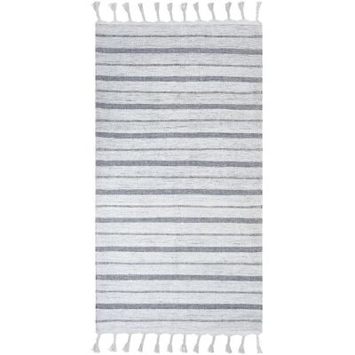 Beliani Weiße Streifen-Teppich - 80x150cm - Innen & Außen Dekor Beliani Weiße Streifen-Teppich - 80x150cm - Innen & Außen Dekor