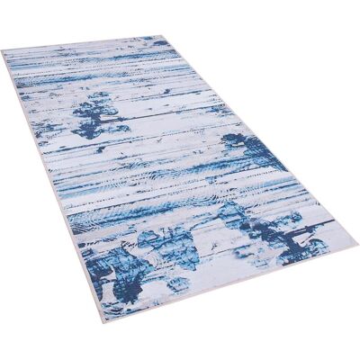 Beliani Beigeblauer Polyester-Teppich - 80x150cm Beliani Beigeblauer Polyester-Teppich - 80x150cm