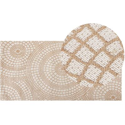 Beliani Jute-Teppich 80x150cm Beige Weiß - Teppich Beliani Jute-Teppich 80x150cm Beige Weiß - Teppich