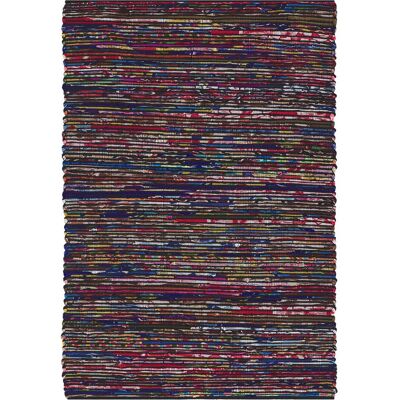 Beliani Teppich Dunkel Mehrfarbig Baumwolle 140 x 200 cm Rechteck Handgefertigt Boho Eklektisch - Teppich Beliani Teppich Dunkel Mehrfarbig Baumwolle 140 x 200 cm Rechteck Handgefertigt Boho Eklektisch - Teppich