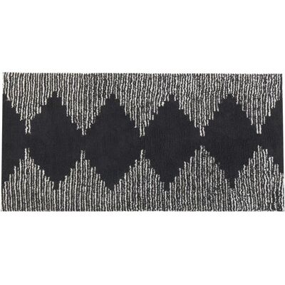Beliani Baumwoll-Teppich - Schwarz-Weiß - 80x150cm - Skandinavischer Stil Beliani Baumwoll-Teppich - Schwarz-Weiß - 80x150cm - Skandinavischer Stil