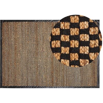 Beliani Schwarze und Beigefarbene Area Rug - Rechteckiger Handgewebter Teppich Beliani Schwarze und Beigefarbene Area Rug - Rechteckiger Handgewebter Teppich