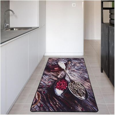 Miqna, Teppich, Küchenteppich rutschfest, Waschbarer Küchenläufer Schwarz (Spice 100x200) (200 x 100 cm) Miqna, Teppich, Küchenteppich rutschfest, Waschbarer Küchenläufer Schwarz (Spice 100x200) (200 x 100 cm)