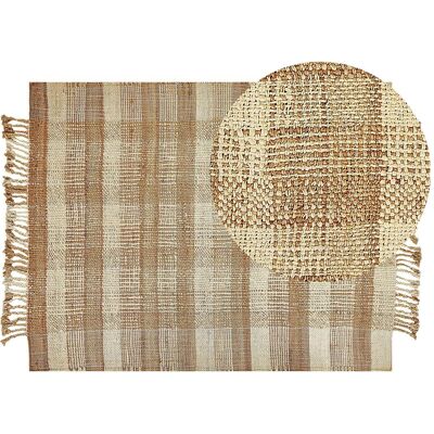 Beliani Jute Teppich - Rechteckig, Beige - 140x200cm - Boho Stil Beliani Jute Teppich - Rechteckig, Beige - 140x200cm - Boho Stil