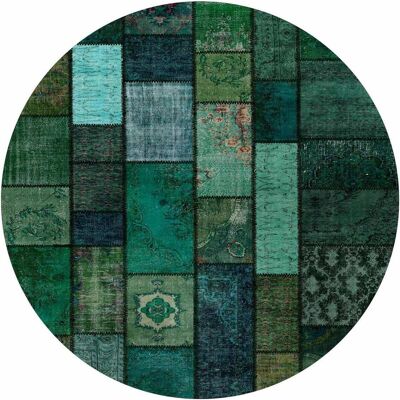 Bamyum - Trunk Chenille Machine - Grün - 160x160 - Rug Bamyum - Trunk Chenille Machine - Grün - 160x160 - Rug