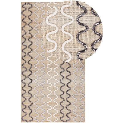 Beliani Jute Teppich 80 x 150 cm Beige - Geometrisches Muster - Rustikal Boho Beliani Jute Teppich 80 x 150 cm Beige - Geometrisches Muster - Rustikal Boho