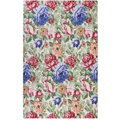 Beliani Teppich Mehrfarbig Baumwolle 140 x 200 cm Florales Muster Flachgewebe Jacquard Wohnzimmer Schlafzimmer - Teppich Beliani Teppich Mehrfarbig Baumwolle 140 x 200 cm Florales Muster Flachgewebe Jacquard Wohnzimmer Schlafzimmer - Teppich