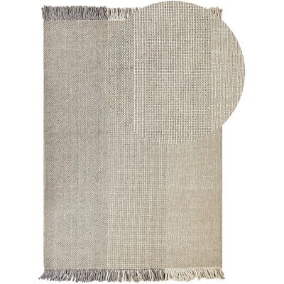 Beliani Wollgrauer Teppich - 160 x 230 cm - Handgewebt - Modern - Weich Beliani Wollgrauer Teppich - 160 x 230 cm - Handgewebt - Modern - Weich