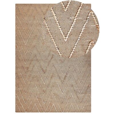 Beliani Jute Teppich - Beige - 160 x 230 cm - Rechteckig - Boho Stil Beliani Jute Teppich - Beige - 160 x 230 cm - Rechteckig - Boho Stil