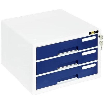 GrandHall, Aktenschrank, Aktenschrank mit 3 Schubladen, marineblau, GELB GrandHall, Aktenschrank, Aktenschrank mit 3 Schubladen, marineblau, GELB