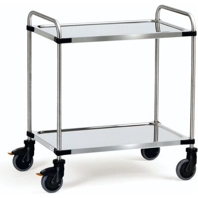 Fetra, Servierwagen, Edelstahl-Servierwagen mit 2 Böden Fetra, Servierwagen, Edelstahl-Servierwagen mit 2 Böden