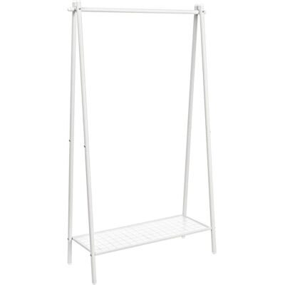 SONGMICS Weißer Kleiderständer aus Stahl mit Ablage und Stange - Garderobe SONGMICS Weißer Kleiderständer aus Stahl mit Ablage und Stange - Garderobe