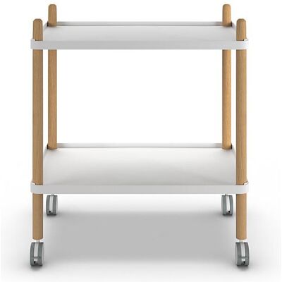 Paperflow, Servierwagen, Rollwagen mit 2 Böden, Gestell aus Massivholz, weiss Paperflow, Servierwagen, Rollwagen mit 2 Böden, Gestell aus Massivholz, weiss
