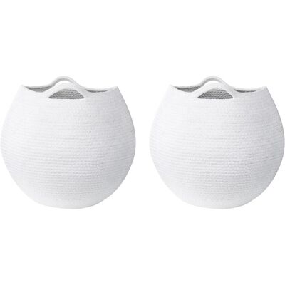 Beliani Baumwoll-Aufbewahrungssets - 30x30cm - Weiß Beliani Baumwoll-Aufbewahrungssets - 30x30cm - Weiß