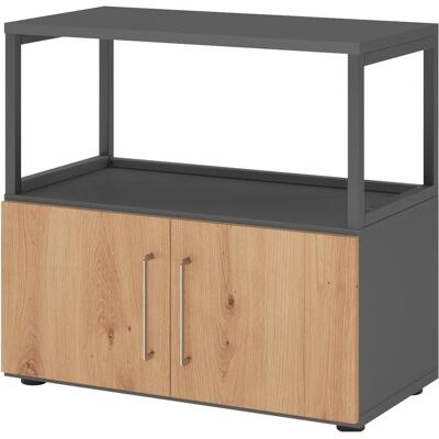 Hammerbacher, Aktenschrank, Regal/Türen, 2OH, graphit/asteiche (80 x 41.70 x 74.80 cm) Hammerbacher, Aktenschrank, Regal/Türen, 2OH, graphit/asteiche (80 x 41.70 x 74.80 cm)