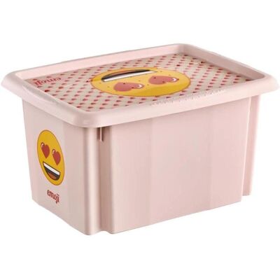 keeeper, Aufbewahrungsbox, Aufbewahrungsbox karolina Emoji Hearts, 24 Liter Dreh-/Stapelbox mit Deckel, aus PP, rosa (35.50 cm, 24 l) keeeper, Aufbewahrungsbox, Aufbewahrungsbox karolina Emoji Hearts, 24 Liter Dreh-/Stapelbox mit Deckel, aus PP, rosa (35.50 cm, 24 l)