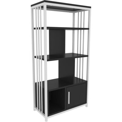 Hanah Home Lolia - Bücherregal - Weiß und Anthrazit - 60 x 120 x 29,5 cm Hanah Home Lolia - Bücherregal - Weiß und Anthrazit - 60 x 120 x 29,5 cm