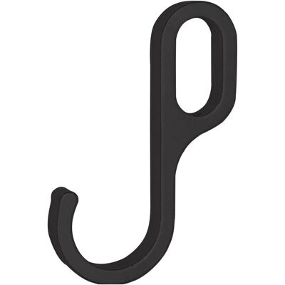 Kleiderschrank Zubehör, Haken HO1 für Oval-Schrankrohr 30 x 15 mm, Zamak schwarz Kleiderschrank Zubehör, Haken HO1 für Oval-Schrankrohr 30 x 15 mm, Zamak schwarz