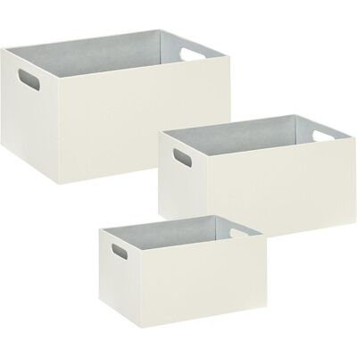 BELIANI Aufbewahrungskorb-Set - Handgefertigt, Rechteckig, Synthetisches Leder BELIANI Aufbewahrungskorb-Set - Handgefertigt, Rechteckig, Synthetisches Leder