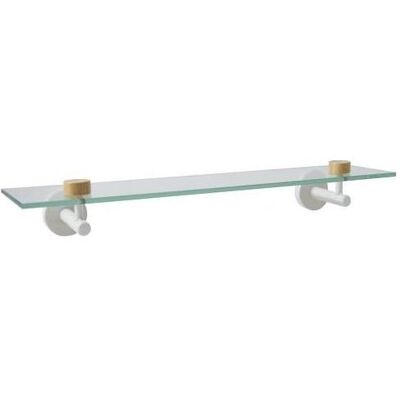 MSV, Badaufbewahrung, Wandkonsole aus Glas weiss Bambus Iana MSV, Badaufbewahrung, Wandkonsole aus Glas weiss Bambus Iana