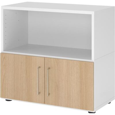 Hammerbacher Weiß/Eiche Regalschrank - 80x40x75cm Hammerbacher Weiß/Eiche Regalschrank - 80x40x75cm