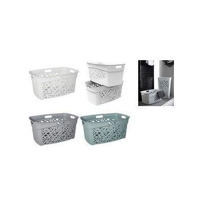 EDA, Wäschekorb, Wäschekorb ALMERIA, 45 Liter, PP, weiss ergonomische Form, Griffe an den kurzen und langen Seiten (45 l) EDA, Wäschekorb, Wäschekorb ALMERIA, 45 Liter, PP, weiss ergonomische Form, Griffe an den kurzen und langen Seiten (45 l)