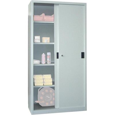 Pavoy, Werkstattschrank, Schiebetürenschrank B1000xT400xH1950 mm 4 Böden verzinkt RAL 7035 (100 cm, 195 cm) Pavoy, Werkstattschrank, Schiebetürenschrank B1000xT400xH1950 mm 4 Böden verzinkt RAL 7035 (100 cm, 195 cm)