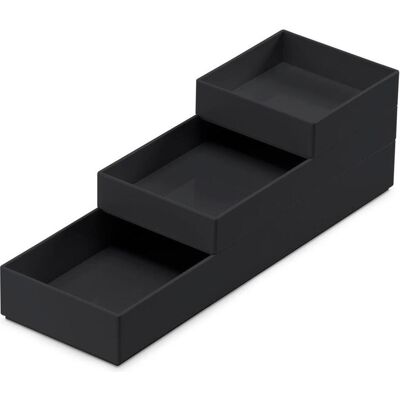 Moxom, Aufbewahrungsbox, Behälter-Set Modular Tray, 250x80x55mm, 3-TL., schwarz (8 cm, 3x) Moxom, Aufbewahrungsbox, Behälter-Set Modular Tray, 250x80x55mm, 3-TL., schwarz (8 cm, 3x)