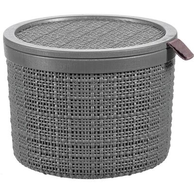 5x Curver, Aufbewahrungsbox, Runde Jute, 2 l, mit Deckel, grau, 100% recycelt, Acacia (17.10 cm, 2 l) 5x Curver, Aufbewahrungsbox, Runde Jute, 2 l, mit Deckel, grau, 100% recycelt, Acacia (17.10 cm, 2 l)